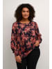 KAFFE curve Langarm-Bluse KCjeanetta in Black / Red Tones Berry