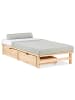 Homestyle4u Palettenbett 90x200 mit Lattenrost und Bettkästen in Braun