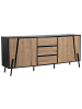 Beliani Sideboard BLACKPOOL in Braun/Schwarz - (W) 177 x (H) 75 x (L) 40 cm