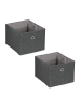 relaxdays 2 x Aufbewahrungsbox in Dunkelgrau - (B)20,5 x (H)16 x (T)25 cm
