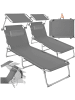 tectake Liegestühle klappbar mit Kopfpolstern, UV-beständig, 190 x 68 x 65 cm