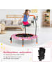COSTWAY Trampolin mit Griff & LED 3-6 Jahre in Rosa