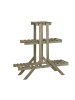 relaxdays Blumentreppe in Grau - (B)83 x (H)83 x (T)28 cm
