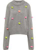 myMo Damen Strickpullover in Grau Mehrfarbig