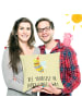 Mr. & Mrs. Panda Sofakissen Biene Blume mit Spruch in Gelb Pastell