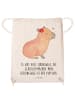 Mr. & Mrs. Panda Sportbeutel Capybara Blume mit Spruch in Creme