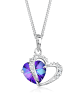 Elli Halskette 925 Sterling Silber Herz in Violett