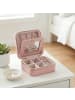 SONGMICS Schmuckkasten Gisella in Rosa - (B)11.4 x (H)5.5 x (T)11.4 cm