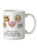 Mr. & Mrs. Panda Kaffeebecher Igel Familie mit Spruch in Weiß