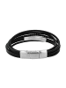 s.Oliver Armband Edelstahl, Leder in Schwarz
