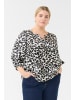 KAFFE curve Langarm-Bluse KCmegda in Grey Leopard