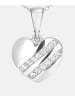 Diamant L'éternel Halskette mit Anhänger aus 375 Weißgold mit Zirkonia Herz-Design