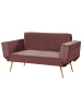 Beliani Schlafsofa SAARELA in Rosa/Gold - (W) 187 x (H) 82 x (L) 75 cm