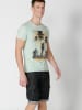 KOROSHI Kurzarm T-Shirt in grun