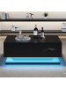 ABRIHOME Schwarzer Hochglanz Couchtisch Sofatisch mit LED und 2 Schubladen 90*50*38cm 