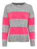 Camel Active Strickpullover mit Rundhalsausschnitt in Pink-Grau