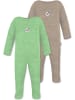 Normani Outdoor Sports 2x MERINO Babystrampler Levin in Grün/Beige
