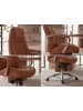 FineBuy Bürostuhl in Caramel / Leder / 70x68x130
