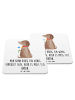 Mr. & Mrs. Panda Untersetzer Set Hund Blume mit Spruch in Weiß