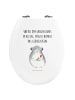 Mr. & Mrs. Panda Motiv WC Sitz Chinchilla Blume mit Spruch in Weiß