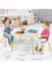 COSTWAY Kindertisch mit 2 Stühlen in Weiß