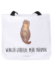 Mr. & Mrs. Panda Tote Bag Otter Muschel mit Spruch in Weiß