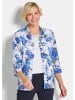 GOLDNER Hemdbluse mit Spitzenshirt in blau / weiß / geblümt