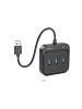 HOCO HOCO HUB Adapter 4in1 USB auf USB3.0*3+RJ45 Gigabit Ethernet in Schwarz