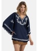 VIRITA Women Poncho in Marine