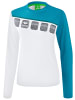 erima 5-C Longsleeve in weiss/oriental blue/colonial blue