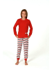 NORMANN Schlafanzug Frottee Pyjama Bündchen und Streifen - 82528 in rot