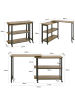 SoBuy Beistelltisch in Walnuss-Holzoptik matt - (W) 30 x (H) 69 x (L) 80 cm