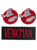Catch the Patch Ghostbuster Set 3 Stück Venkman Logo FilmApplikation Bügelbild inRot