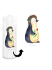 Mr. & Mrs. Panda Kerze Pinguin Blumen ohne Spruch in Weiß