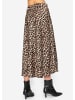 SASSYCLASSY Midi Rock mit Leo-Print in Braun