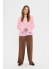 SAINT TROPEZ Langarm-Bluse LabelleSZ Gerade Passform in Pink Nectar