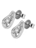 Adeliás Damen Ohrringe – Ohrstecker aus 925 Silber mit Zirkonia in silber