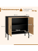COSTWAY Sideboard Rattan Aufbewahrungsschrank in Schwarz