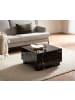 KADIMA DESIGN Couchtisch MONOBLOC 60x60x35 cm Hochglanz mit Marmor Optik, in Schwarz