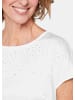 GOLDNER Blusenshirt mit schimmernden Glitzersteinen in weiß