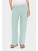 SAINT TROPEZ Casual Hose ElmikoSZ Gerade Passform in Pistachio Green White Stripe