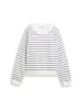 TOM TAILOR Denim Sweatshirt mit Streifenmuster in Off White Navy Stripe