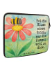 Mr. & Mrs. Panda Laptop Case Hummel Blume Design mit Spruch in Weiß