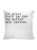 Mr. & Mrs. Panda Kopfkissen Ein guter Start in... mit Spruch in Weiß