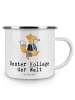Mr. & Mrs. Panda Emaille Tasse Fuchs Bester Kollege der Welt mit... in Weiß
