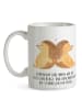 Mr. & Mrs. Panda Tasse Igel händchenhaltend mit Spruch in Weiß