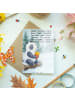 Mr. & Mrs. Panda Babykarte Panda Winter Pommes Design mit Spruch in Weiß