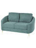 Beliani 2-Sitzer Sofa TROSA in Grün/Gold - (W) 153 x (H) 88 x (L) 86 cm