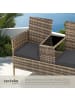 tectake Rattan Gartensitzbank Narbonne 131 x 59 x 82 cm, natur/dunkelgrau
