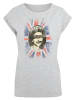 F4NT4STIC Extended Shoulder T-Shirt Sex Pistols God Save The Queen in grau meliert